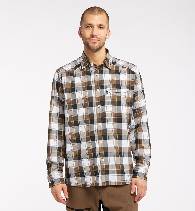 Haglöfs Mens Tarn Flannell Shirts Brown/Black New Zealand 92465NROC